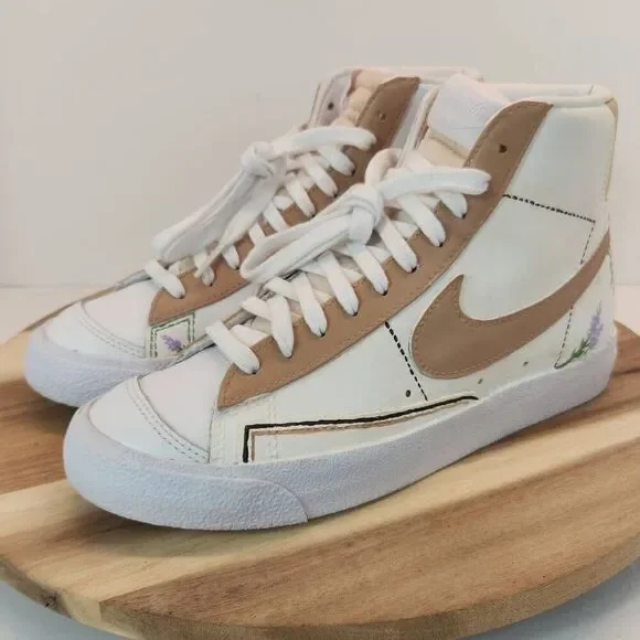 Nike Blazer '77 High-Top Sneaker Custom Painted - Women's Size 7 - Picture 7 of 13